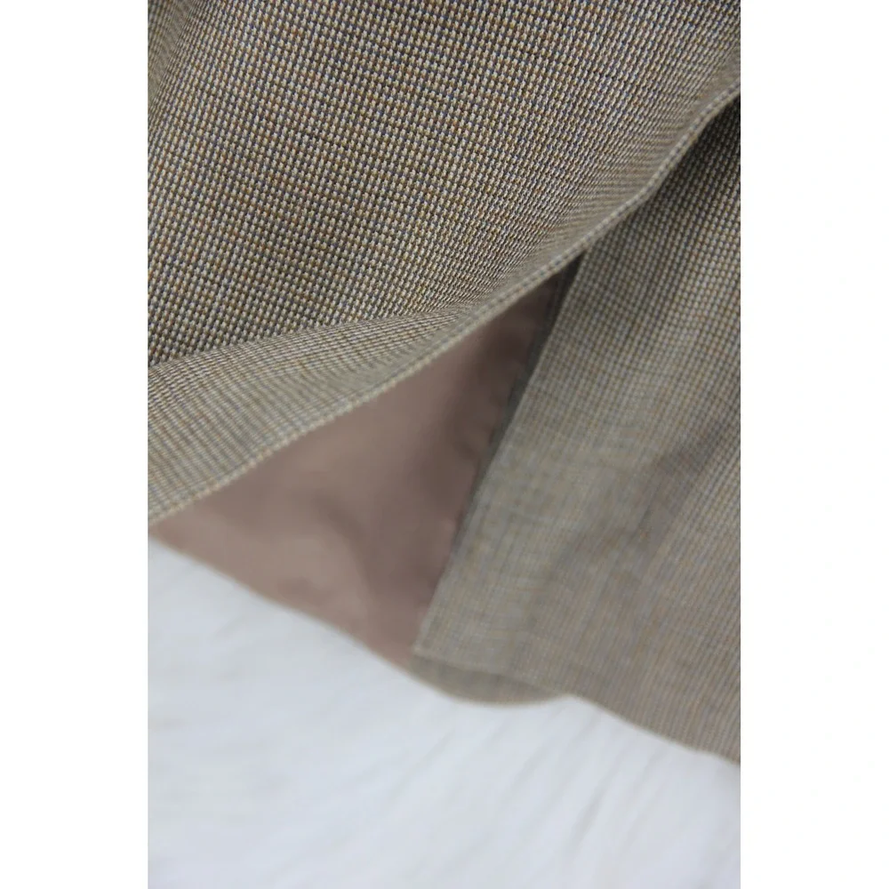 Lauren Ralph Lauren Blazer Men 40R Beige Wool Silk Houndstooth Sport Coat Jacket